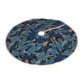 thumbnail image 1 of Daiia Blue Leaves A Drawing Merry Christmas Tree Skirt , Xmas Large Lace-up Tree Skirt, Santa Snowflakes Rustic Home Decorations New Year Party Farmhouse Decor-48", 1 of 7