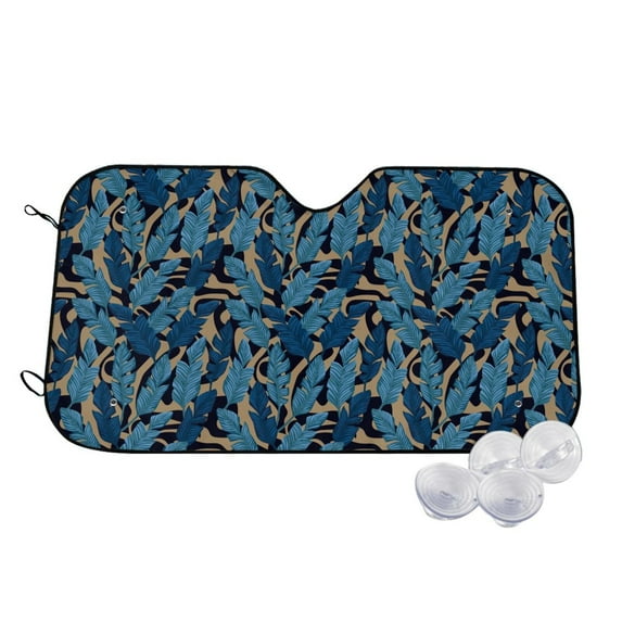 Daiia Blue Leaves A Windshield Sun Shade for Car SUV Truck (Small ), Car Sun Shade Windshield, Car Shades for Front Windows, Sunshade for Car Windshield