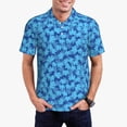 thumbnail image 1 of Daiia Blue Maple Leaf Pattern Men’s Polo Shirts,Solid Deck Shirt,Classic Fit, Breathable Cotton Polo for Casual and Sport Wear-Medium, 1 of 7
