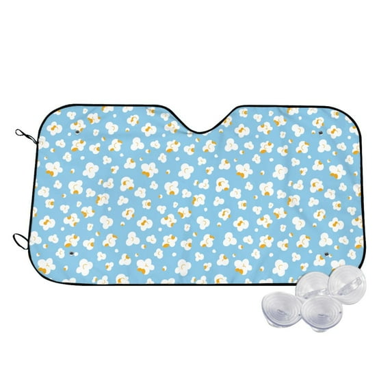 Daiia Blue Popcorn Windshield Sun Shade for Car SUV Truck (Medium ), Car Sun Shade Windshield, Car Shades for Front Windows, Sunshade for Car Windshield