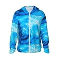 thumbnail image 1 of Daiia Blue Shell UPF 50+ Sun Protection Hoodie Jacket Lightweight Long Sleeve Sun Shirt for Women Men with Pocket Hiking Outdoor-Small, 1 of 9