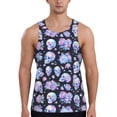 thumbnail image 1 of Daiia Blue Skull Flower Printed Men's Quick Dry Fit Muscle Tank Top Slim-Fit Tank Workout Tank Top Lightweight Sports Tank Top-X-Large, 1 of 7