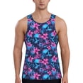 thumbnail image 1 of Daiia Blue Skull Flower Printed Men's Quick Dry Fit Muscle Tank Top Slim-Fit Tank Workout Tank Top Lightweight Sports Tank Top-XX-Large, 1 of 7