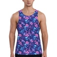 thumbnail image 1 of Daiia Blue Skull Leaf Printed Men's Quick Dry Fit Muscle Tank Top Slim-Fit Tank Workout Tank Top Lightweight Sports Tank Top-4X-Large, 1 of 7