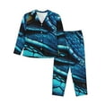 thumbnail image 1 of Daiia Blue Viper Snake Closeup Face for Women's Long-Sleeved Pajama Set – Soft & Comfortable Sleepwear Button-Up Pajamas Cozy Lounge Wear-, 1 of 7