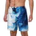 thumbnail image 1 of Daiia Blue White Fluid Art Mens Swim Trunks Swim Shorts Quick Dry Swim Shorts with Mesh Lining Pockets-XX-Large, 1 of 9