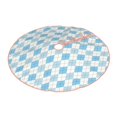 thumbnail image 1 of Daiia Blue and White Squares Drawing Merry Christmas Tree Skirt , Xmas Large Lace-up Tree Skirt, Santa Snowflakes Rustic Home Decorations New Year Party Farmhouse Decor-36", 1 of 7