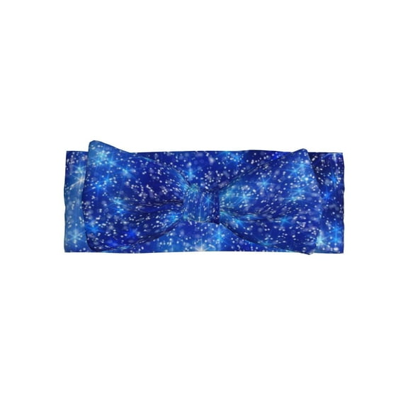 Daiia Blurred Star Snow Christmas Printed Handmade Baby Headbands Soft Stretchy Hair Bands with Bows for Newborn Infant Baby Toddler Girls