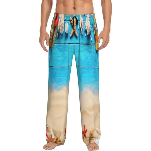 Daiia Boards and Beach Men's Sleep Pant with Pockets and Drawstring,Pajama Pants-XX-Large