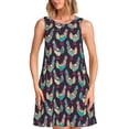 thumbnail image 1 of Daiia Bohemian Chicken Print Women's Dresses 2025 Trendy Short sleeve Dresses Casual Baggy Flowy Maxi Sun Dresses, 1 of 7