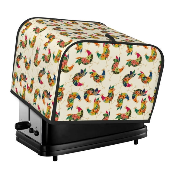 Daiia Boho Chicken Pattern 4 slice Toaster Cover, Toaster Appliance Dust-proof Cover For Kitchen Small Appliance Dust Cover and Fingerprint Protection