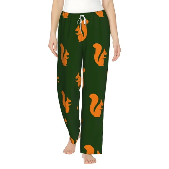 Daiia Bold Squirrel Silhouettes Women's Sleep Pant with Pockets and Drawstring,Pajama Pants-Small