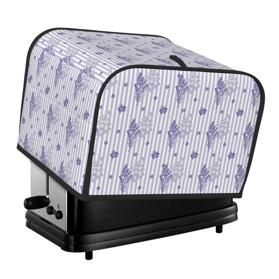 Daiia Bouquet and Lavender Flowers Pattern 4 slice Toaster Cover, Toaster Appliance Dust-proof Cover For Kitchen Small Appliance Dust Cover and Fingerprint Protection