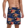 thumbnail image 1 of Daiia Bowling Ball And Flame Mens Woven Stretch Pajama Short,Short Pajama Pants-Large, 1 of 7