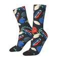 thumbnail image 1 of Daiia Bowling Ball Print Crew Socks – Soft Breathable Long Socks for Men & Women, Moisture-Wicking & Comfortable Daily Wear Socks, One-Size Fits Most (US 5-11), 1 of 6