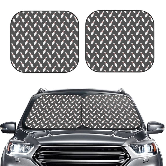 Daiia Bowling Pins 2PCS Car Windshield Sun Shade, Foldable Sun Shield for Car Front Window, Auto Sun Blocker Visor Protector Universal for Truck SUV Pickup-Small