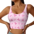 thumbnail image 1 of Daiia Breast Cancer Awareness 1 Printed Women's Sports Bra, Breathable Activewear Bra with U-Back Design and Removable Pads, Comfortable and Supportive for Yoga, Workout-Small, 1 of 8