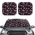 thumbnail image 1 of Daiia Breast Cancer Awareness 2PCS Car Windshield Sun Shade, Foldable Sun Shield for Car Front Window, Auto Sun Blocker Visor Protector Universal for Truck SUV Pickup-Large, 1 of 7