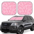 thumbnail image 1 of Daiia Breast Cancer Awareness 2PCS Car Windshield Sun Shade, Foldable Sun Shield for Car Front Window, Auto Sun Blocker Visor Protector Universal for Truck SUV Pickup-Medium, 1 of 7