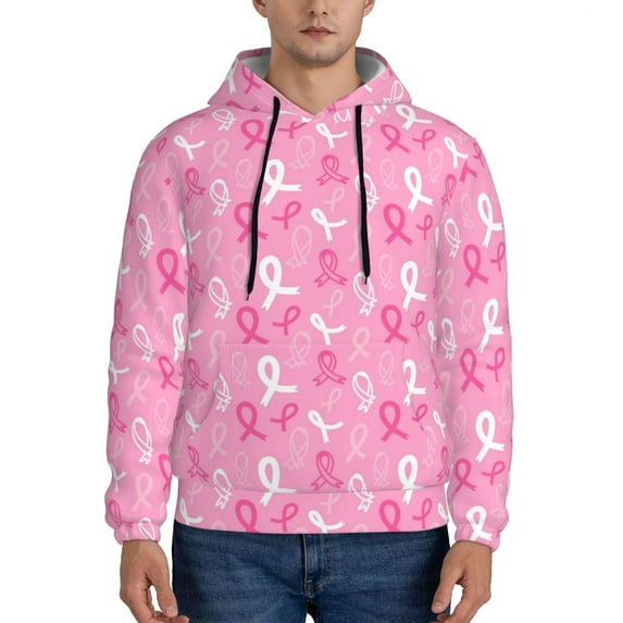 Daiia Breast Cancer Awareness (3) for Men's Fashion Hoodies & Sweatshirts with Kangaroo Pocket Hooded Sweatshirt Breathable & Moisture Wicking-Medium