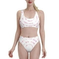 thumbnail image 1 of Daiia Breast Cancer Awareness (4) printed 2 piece Swimsuit Bikinis for Women High Waisted Racerback Bathing Suits Summer Tummy Control Scoop Neck Swimwear-Medium, 1 of 8