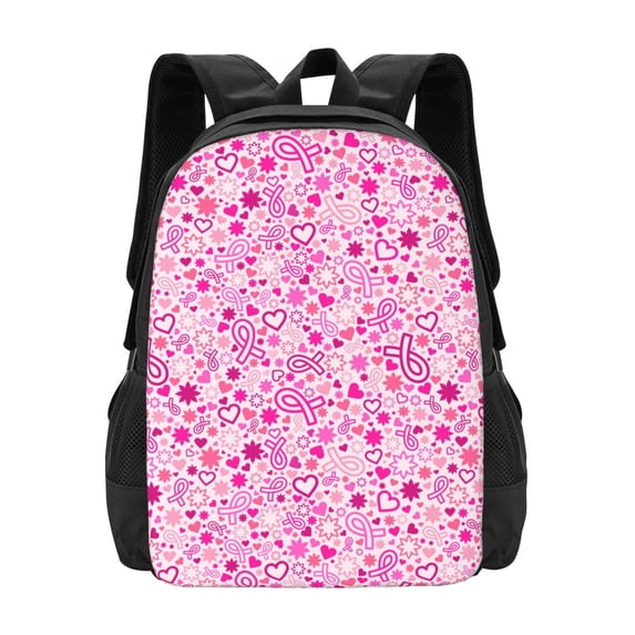 Daiia Breast Cancer Awareness2 Backpack for Men and Women -Durable Backpack Large Capacity, Water-Resistant Bag with Adjustable Straps and Laptop Compartment