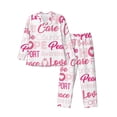 thumbnail image 1 of Daiia Breast Cancer Pink Ribbons Awareness (2) for Men's Long-Sleeved Pajama Set – Soft & Comfortable Sleepwear Button-Up Pajamas Cozy Lounge Wear-X-Large, 1 of 7