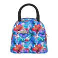 thumbnail image 1 of Daiia Bright Flowers Pattern Lunch Bag , Insulated Lunch Box, Small Leakproof Cooler Food Lunch Containers Reusable High Capacity Lunch Tote Bags-One Size, 1 of 6