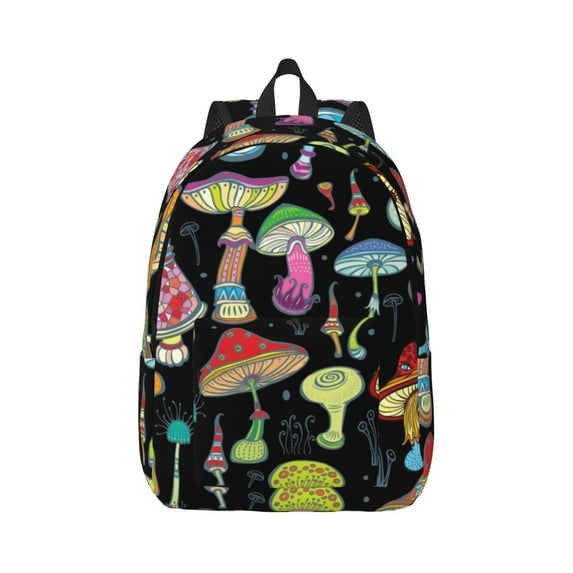 Daiia Bright Mushrooms Vintage Canvas Backpack for Men and Women ,Hiking Backpack,Travel Laptop Bag for School,Large Capacity Backpack