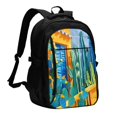 thumbnail image 1 of Daiia Bright Paper Cactus Scene Pattern USB Charging Backpack for Men and Women, Anti-Theft Backpack,Travel Backpack,School Backpack,College Backpack,Laptop Backpack, 1 of 7