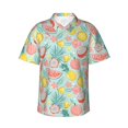 thumbnail image 1 of Daiia Bright Peach Hawaiian Shirt for Men Gentle Cotton Regular Short Sleeve Casual-Small, 1 of 9