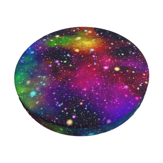 Daiia Bright Universe Stool Covers Round,Round Bar Stool Covers Waterproof Bar Chair Covers Washable Stool Cushion Slipcover for 12-14 Inch Chair-14 inch