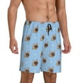 thumbnail image 1 of Daiia Brown French Bulldog Mens Woven Stretch Pajama Short,Short Pajama Pants-XX-Large, 1 of 9