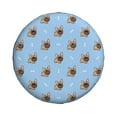 thumbnail image 1 of Daiia Brown French Bulldog Tire Covers , Travel Trailer Camper Truck SUV Motorhome Waterproof Wheel Cover, Sun Rain Snow Protector-16 inch, 1 of 9