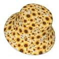 thumbnail image 1 of Daiia Brown Leaf Pattern Sunflower Pattern Bucket Hat - Trendy Cotton Sun Hat for Beach, Golf, Fishing - Fun Outdoor Vacation Boonie for Men and Women, 1 of 9