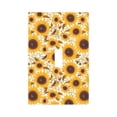 thumbnail image 1 of Daiia Brown Leaf Pattern Sunflower Pattern Decorator Wall Plate Child Safe Outlet Cover, Switch and Outlet Covers,Size 1-Gang 5.0" x3.0" , Polycarbonate Thermoplastic-Style T, 1 of 6