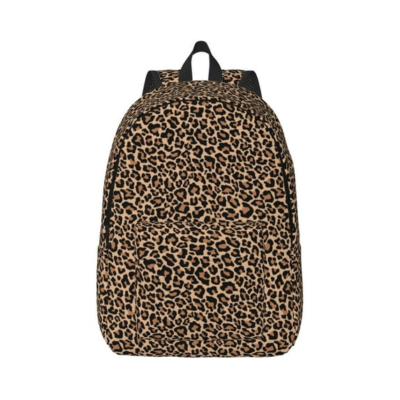Daiia Brown Leopard Vintage Canvas Backpack for Men and Women ,Hiking Backpack,Travel Laptop Bag for School,Large Capacity Backpack