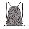 thumbnail image 1 of Daiia Brown Moose with Pinecones Pattern Drawstring Backpack, Gym Bag, Lightweight Backpack, Water-Resistant Bag Travel Sports Backpack, Fitness Bag, Yoga Bag-Medium, 1 of 6