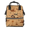 thumbnail image 1 of Daiia Brown Mushrooms Large Capacity Baby Bag Waterproof Stylish Diaper Bag Mummy Backpack Adjustable Straps Diaper BagBaby Essentials Bag, 1 of 6