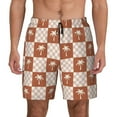 thumbnail image 1 of Daiia Brown Palms Mens Swim Trunks Swim Shorts Quick Dry Swim Shorts with Mesh Lining Pockets-Large, 1 of 9