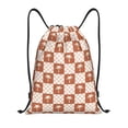 thumbnail image 1 of Daiia Brown Palms Pattern Drawstring Backpack, Gym Bag, Lightweight Backpack, Water-Resistant Bag Travel Sports Backpack, Fitness Bag, Yoga Bag-Small, 1 of 6