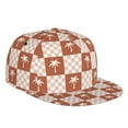 thumbnail image 1 of Daiia Brown Palms print Flat Bill Hats Flat Brim Trucker Cap Baseball Cap Adjustable Classic Low Profile Hat Unconstructed Plain Cap, 1 of 9