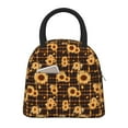 thumbnail image 1 of Daiia Brown Plaid Sunflower Pattern Lunch Bag , Insulated Lunch Box, Small Leakproof Cooler Food Lunch Containers Reusable High Capacity Lunch Tote Bags-One Size, 1 of 6