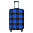 thumbnail image 1 of Daiia Buffalo Plaid Blue Black Luggage Cover, Thickened Washable Travel Luggage Covers, Elastic Unique Baggage Covers for 18-20 inch Luggage-Small, 1 of 9