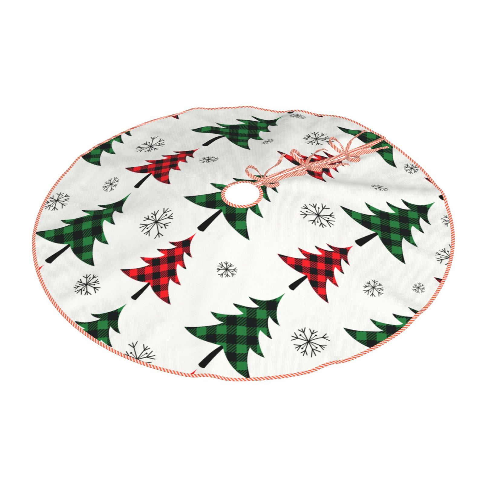 Daiia Buffalo Plaid Christmas Trees Drawing Merry Christmas Tree Skirt ...