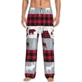thumbnail image 1 of Daiia Buffalo Plaid Forest Men's Sleep Pant with Pockets and Drawstring,Pajama Pants-X-Large, 1 of 9