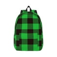 thumbnail image 1 of Daiia Buffalo Plaid Green Black Vintage Canvas Backpack for Men and Women ,Hiking Backpack,Travel Laptop Bag for School,Large Capacity Backpack, 1 of 1