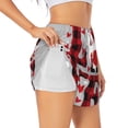thumbnail image 1 of Daiia Buffalo Plaid Love And Gnome Pattern Women's 2 in 1 Running Shorts - Lightweight Athletic Workout Gym Yoga Shorts Liner with Phone Pockets-Medium, 1 of 7