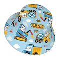 thumbnail image 1 of Daiia Building Truck Pattern Bucket Hat - Trendy Cotton Sun Hat for Beach, Golf, Fishing - Fun Outdoor Vacation Boonie for Men and Women, 1 of 9