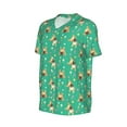 thumbnail image 1 of Daiia Bulldog Puppy Flower Mens Baseball Jersey Button Down Shirts Short Sleeve Sports Uniforms-Small, 1 of 9